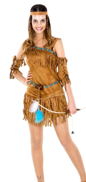 Amscan Indianerprinzessin Damenkostüm – Größe 42-44, 3-teiliges Set Mit Kleid, Schürze & Zubehör