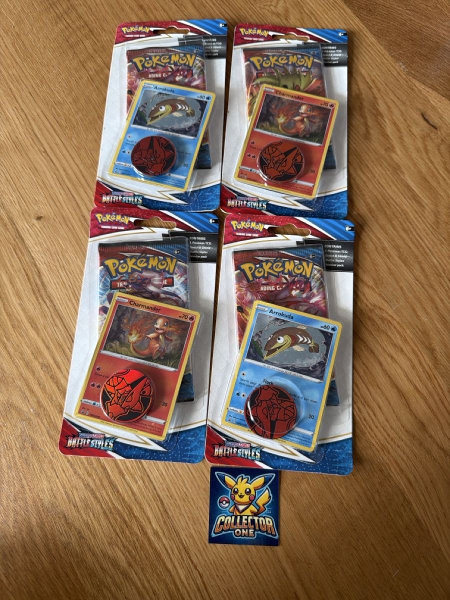 Pokémon Carte collezionabili: Pokemon 4x Battle Styles Blister NEU Chamander Charizard Top – Nuovo e nell'imballaggio originale da Lommiswil venduto da CollectorOne