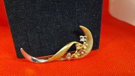 Goldfarbene Vintage Brosche mit Sternen, wie neu!