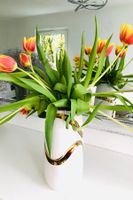 -50% EINZELSTÜCK ❣️ Vase Keramik weiss /gold Art Deco neu