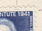 100.1. Abart blauer Horizontalstrich über dem E und der 1