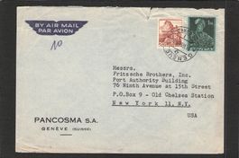 Flugbrief Genf - New York ,24.Vlll.49 ,SBK Nr.248 + 287