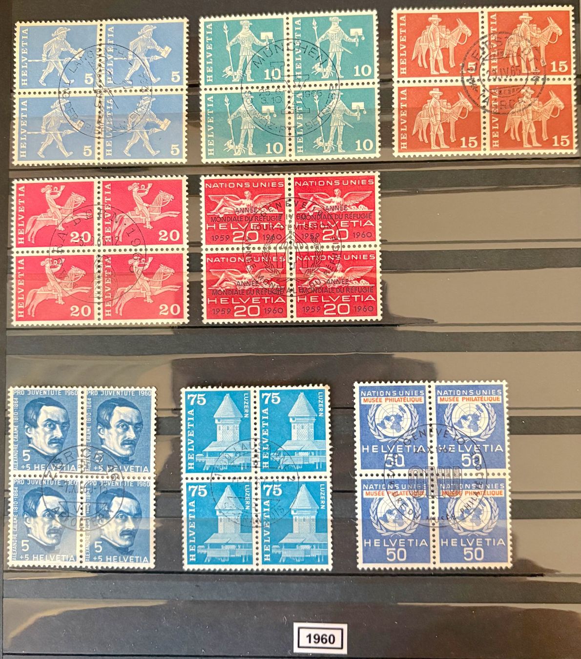 Tous les timbres: Timbres suisses 1960 Bâtiments – D'occasion à Lausanne par Cabessa 1