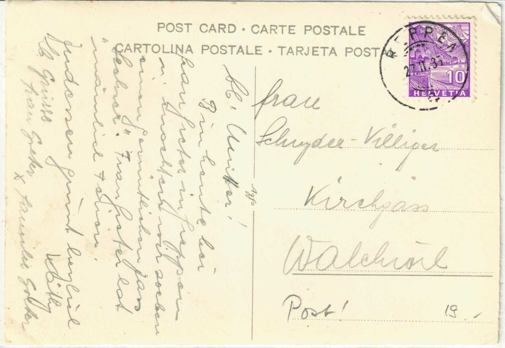 Cartoline postali: Ferienhaus "Greter" Greppen & Post Greppen – Usato da Ettingen venduto da Kartenplanet 1