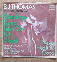 B.J. Thomas Raindrops Keep Fallin' On My Head 7'' Vinyl