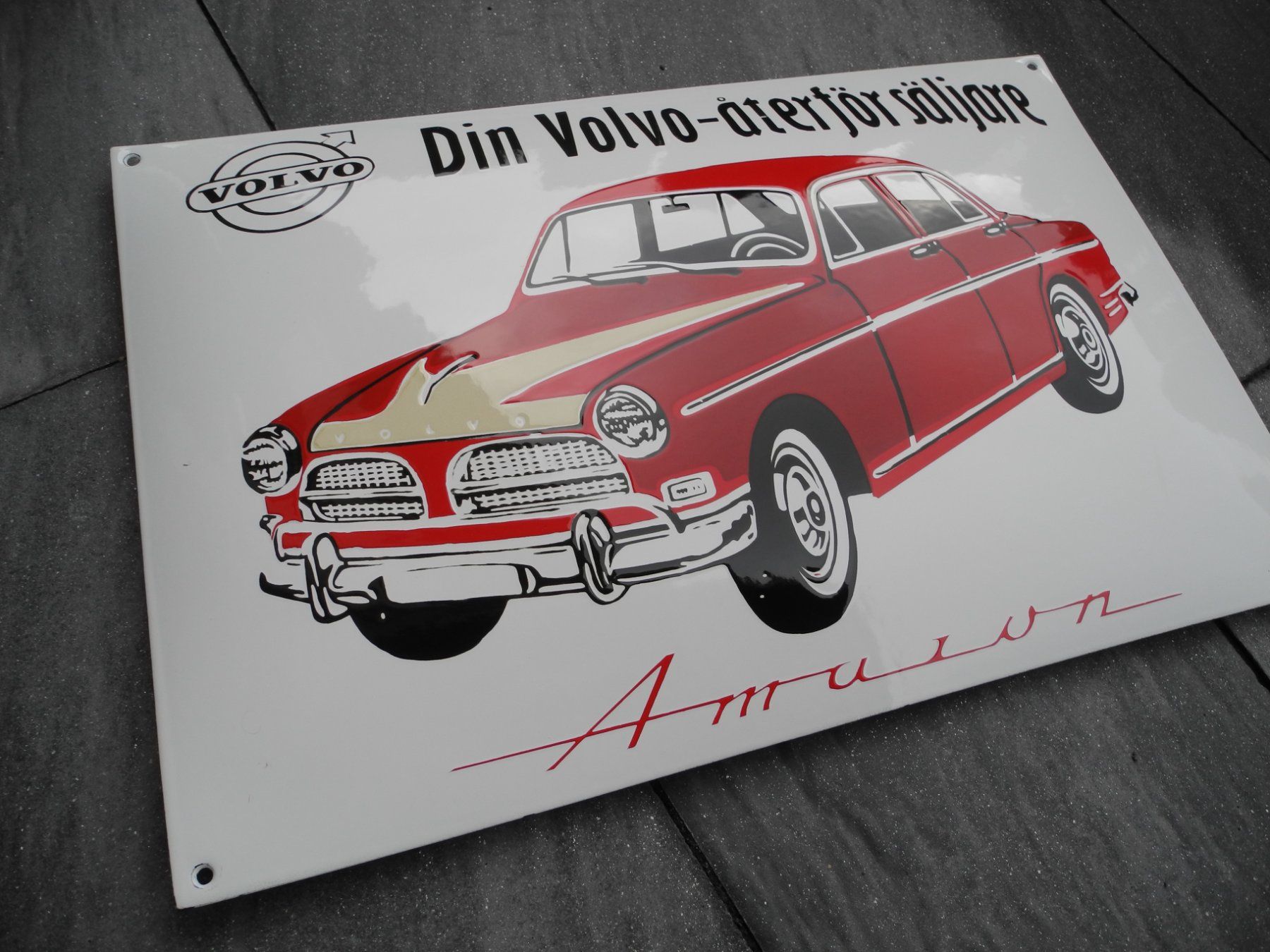 Insegne: GROSSES VOLVO AMAZON EMAILSCHILD – Nuovo (secondo la descrizione) da Reinach AG venduto da Huckleberrysix 1