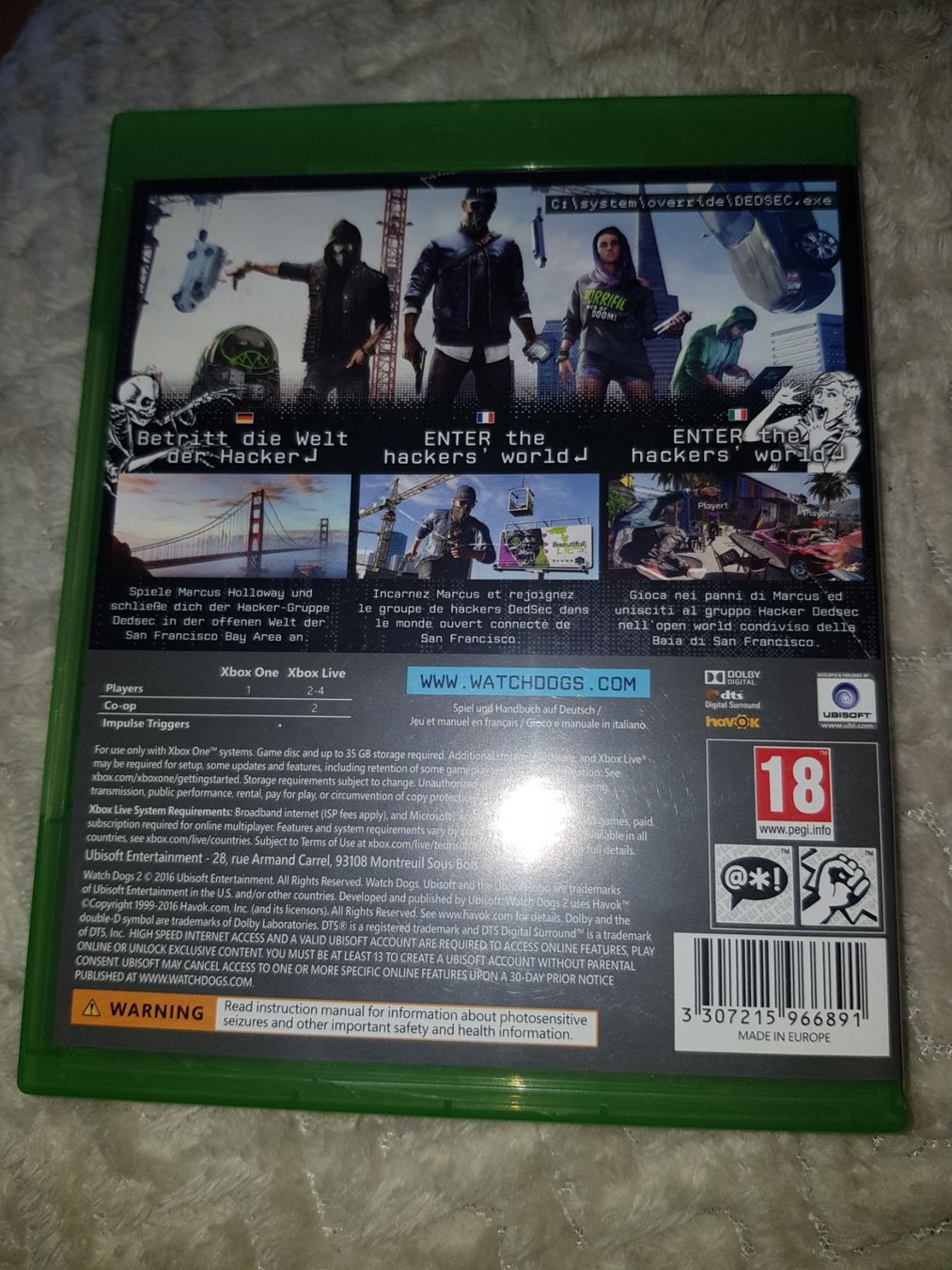 Microsoft Spiele: Watchdogs 2 für XBOX ONE – Gebraucht aus Emmenbrücke von prisan_LU 2