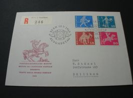 FDC Dauermarken postgeschichtliche Motive, 1960, gelaufen