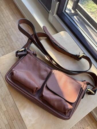 Umhängetasche Leder braun guter Zustand