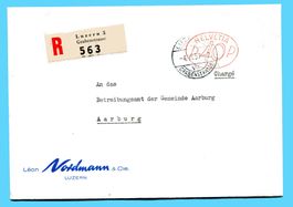 R - Brief Luzern 1957 mit Freistempel - Abs: Nordmann & Cie.