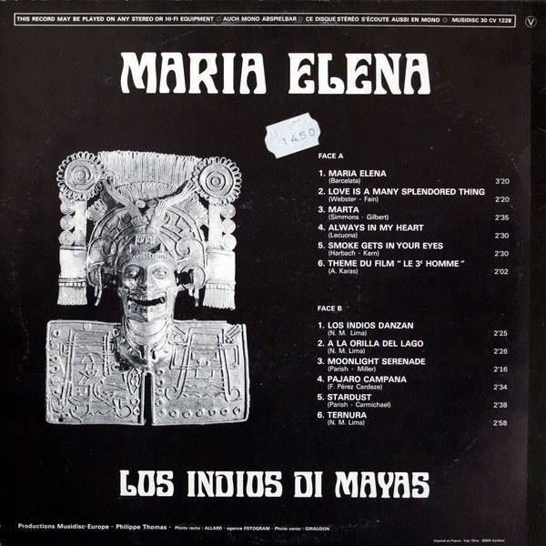 Dischi in vinile: Los Indios di Mayas Maria Elena NMint LP – Usato da Genève venduto da Cockattoo 1