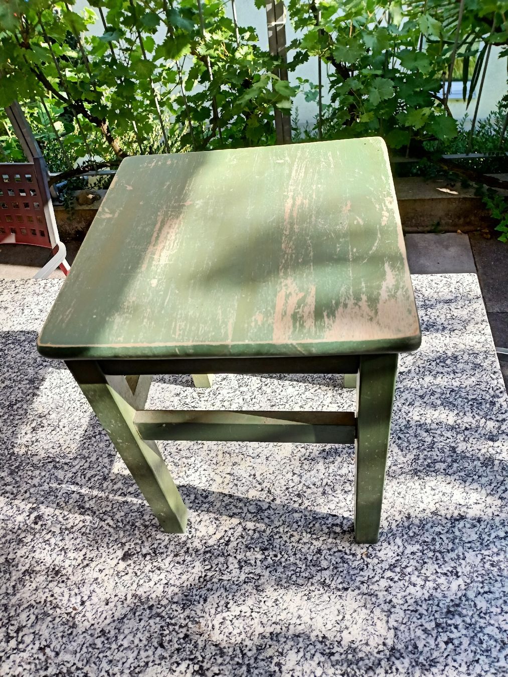 Ikea Sgabelli: Tabouret, Hocker Holz grün gestrichen abgenutzt – Usato da Flamatt venduto da Marpou 1
