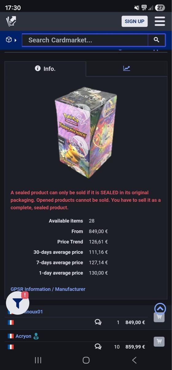 Pokémon Carte collezionabili: Demi display voltage éclatant – Nuovo e nell'imballaggio originale da Froideville venduto da dav_d8hn 1