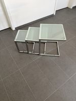 3er Set Beistelltische Glas Chrom guter Zustand