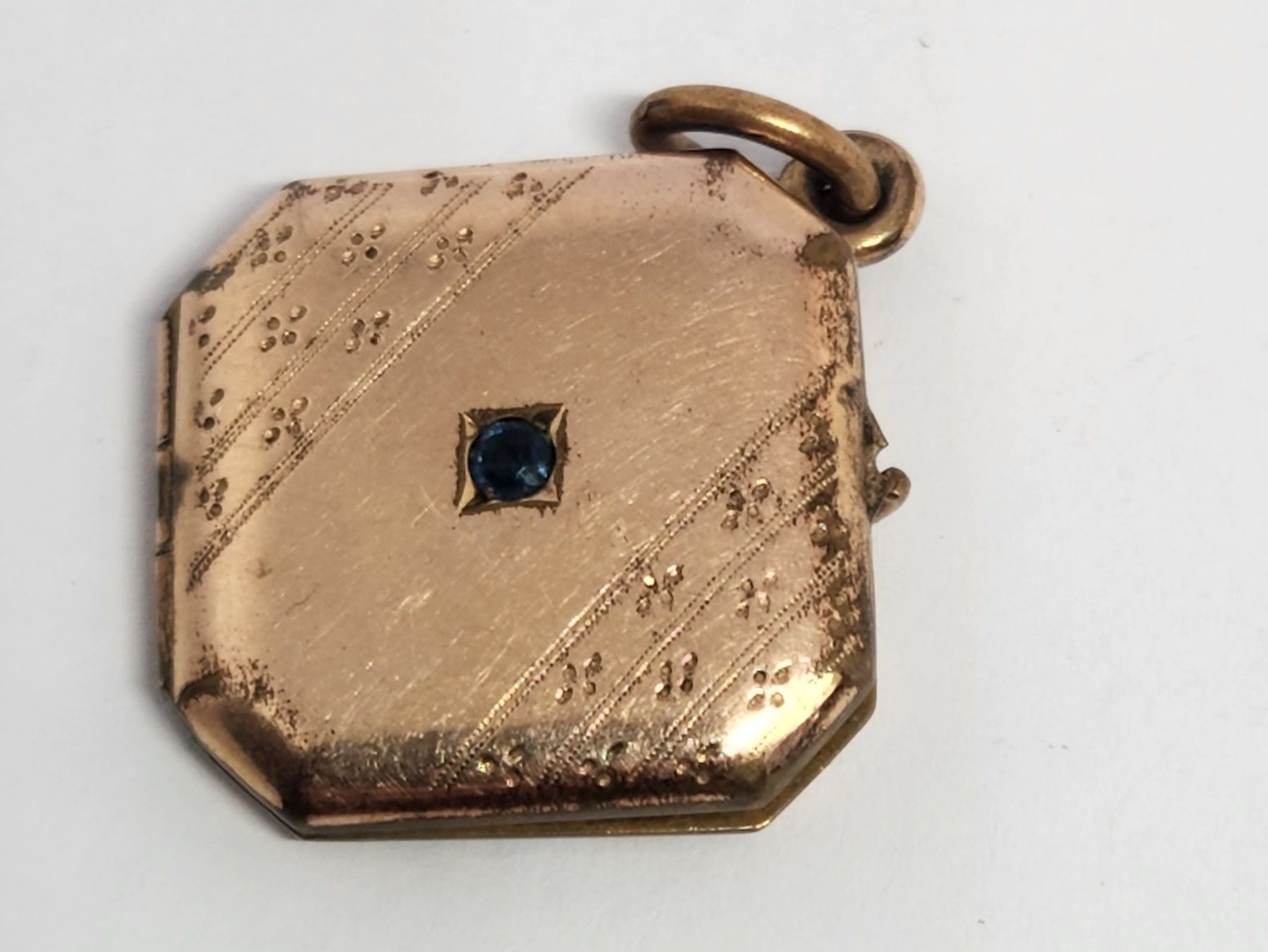 Anhänger: Goldmedaillon mit blauem Saphir immitat- Geschenkidee Locket – Gebraucht aus St. Gallen von GIULESGG 6