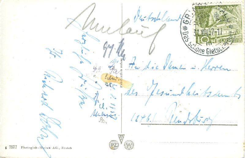 Ansichtskarten: Grindelwald - Parkhotel Schönegg + 1957 – Gebraucht aus Emmenbrücke von teestube 1