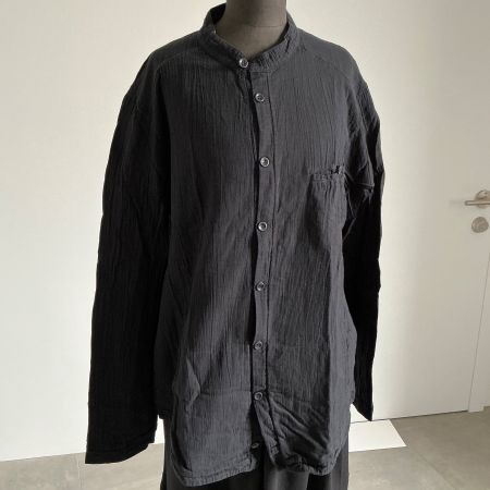 Hannes Röther Hemd – Chinesischer Kragen, Schwarz, Grösse XX