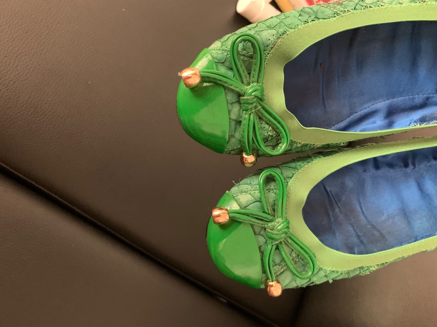 Scarpe da donna: Schuhe, natürliche Pythonhaut ballerina .Ballerinas. – Usato da Zell LU venduto da AliAli24 5