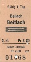 Bahn Billett SO Bellach - Bettlach retour 1984 sehr gut erha