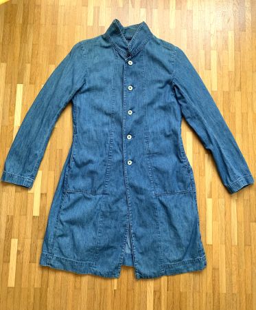 45R Japanese indigo-dye blue denim coat | xs