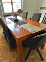 6 to 8 SEATER CHERRY WOOD DINING TABLE & HIGH END CHAIRS