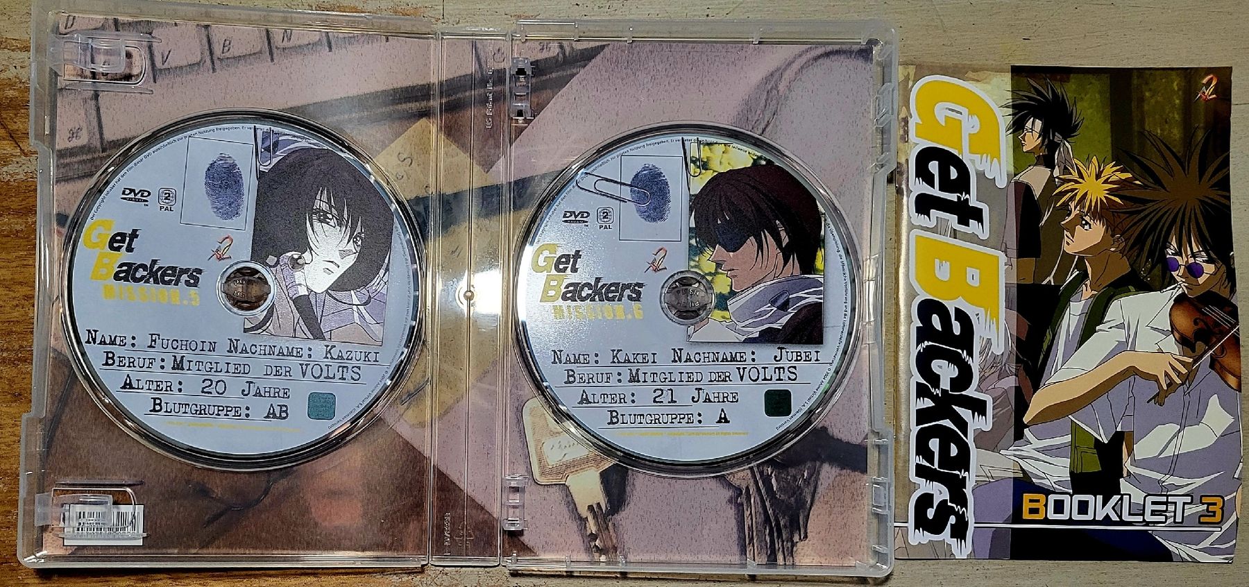 Tutti i DVDs: DVD animé  Get Backers  missions 1 à 6 – Usato da Montet (Glâne) venduto da KOADA 3