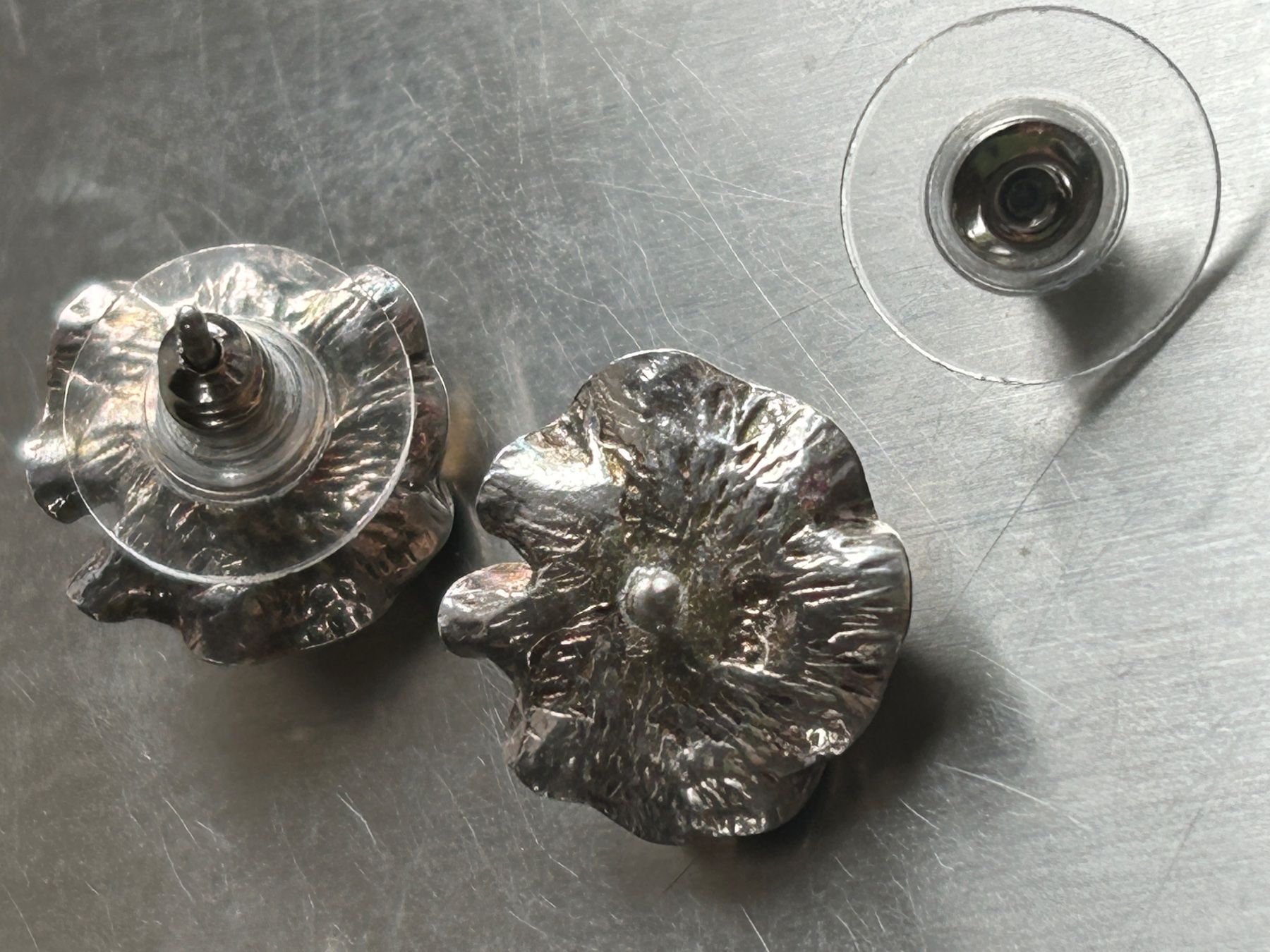 Orecchini pendenti & Orecchini a lobo: Silber Ohrstecker Pfingstrosen /ROSEN – Usato da Laufen venduto da Bellebellezza 5