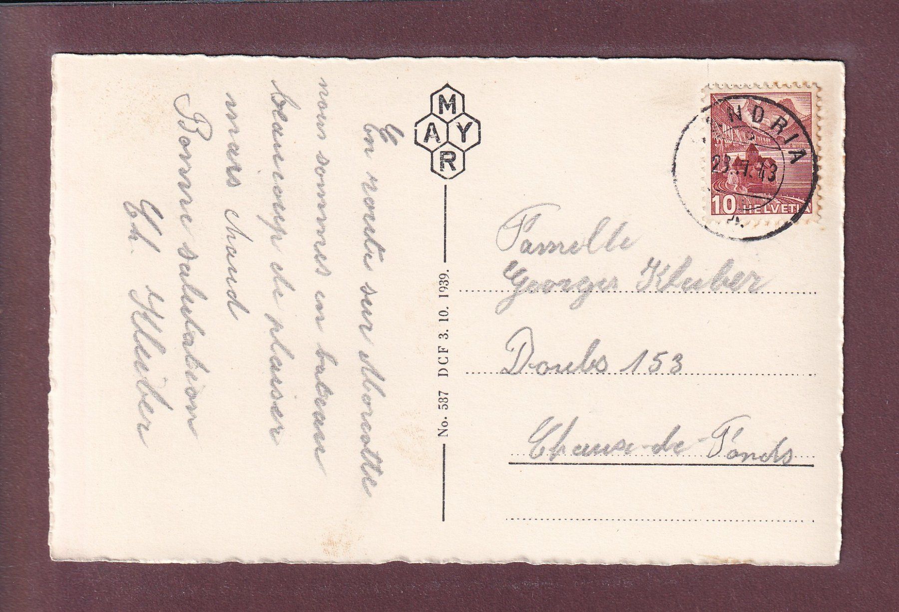 Ansichtskarten: GANDRIA - Nuova strada - 1943 – Gebraucht aus Pully von nicecards 1