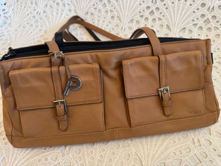 Vintage PICARD Handtasche Edles Echtleder Braun 36cm