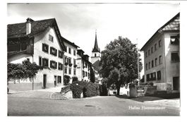 Hallau (SH) Dorfpartie - Kirche - Hammermauer  Schweizerbund