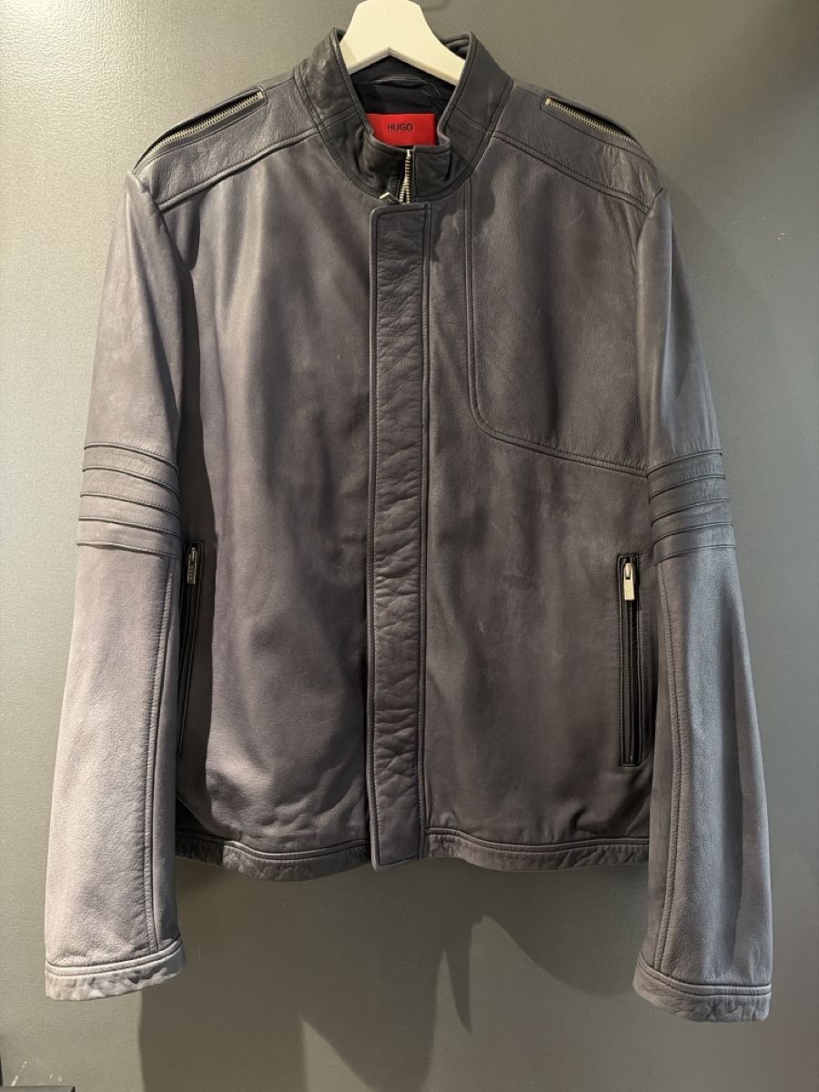Hugo Boss Giacche: Hugo Boss Lederjacke Herren, Grau Grösse L – Nuovo (secondo la descrizione) da Obersaxen venduto da jen_6dnw
