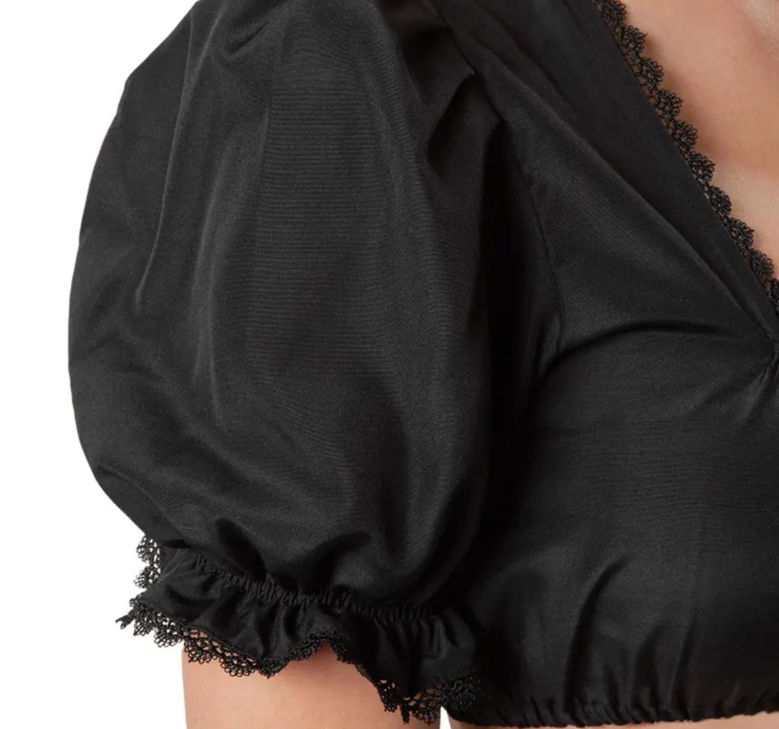 Costumi: neue Dirndlbluse schwarz Gr. S, Oktoberfest – Nuovo e nell'imballaggio originale da Necker venduto da liq24 2