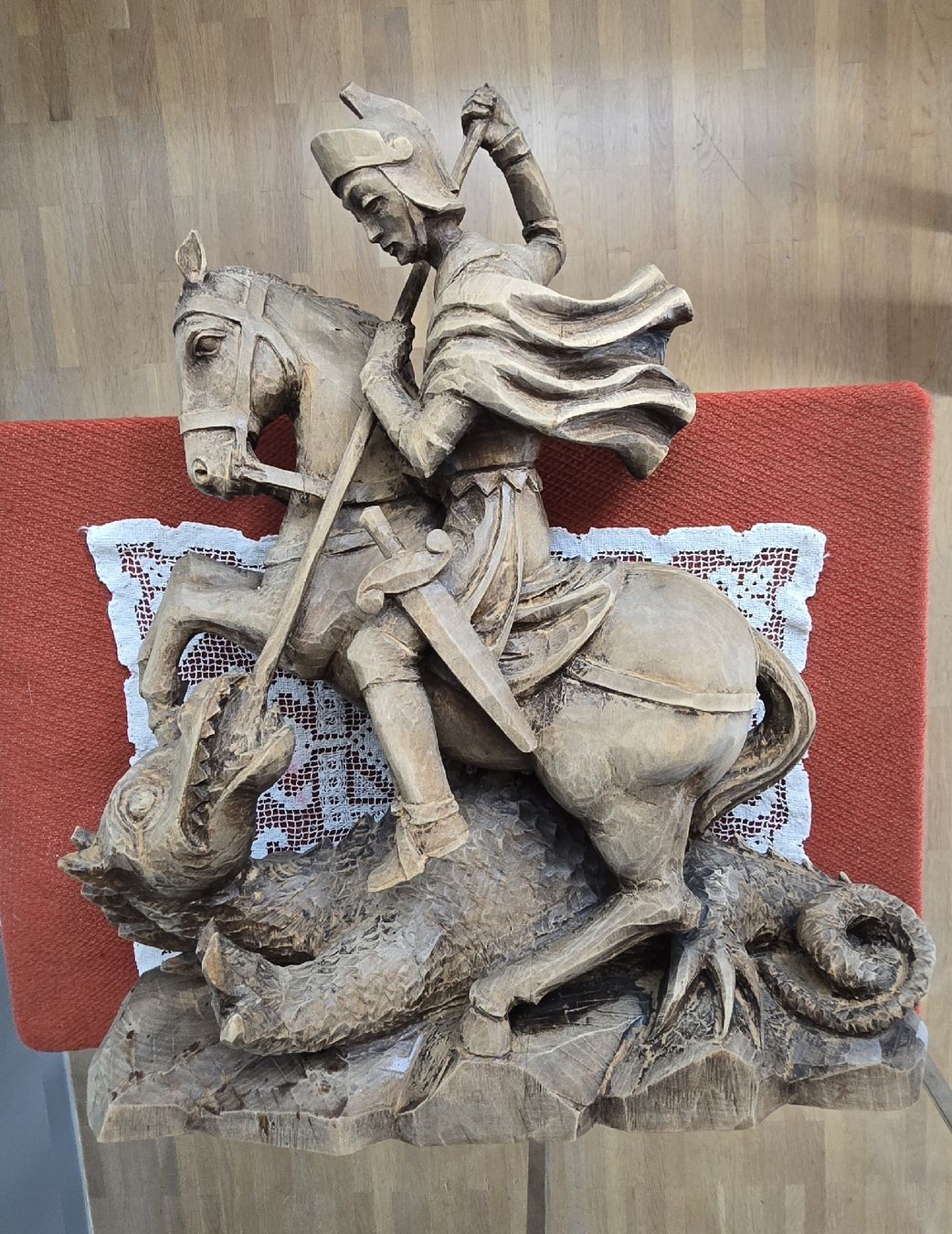 Figuren: Hl. Georg der Drachentöter Holzschnitzerei – Gebraucht aus Triesen von Vanlie 5