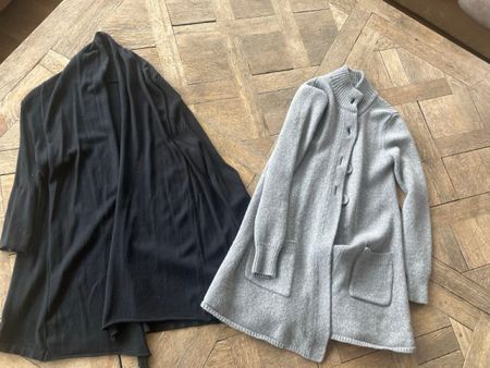 REPEAT Strickjacke Set, Schwarz+Grau, Gr. M - Herbst