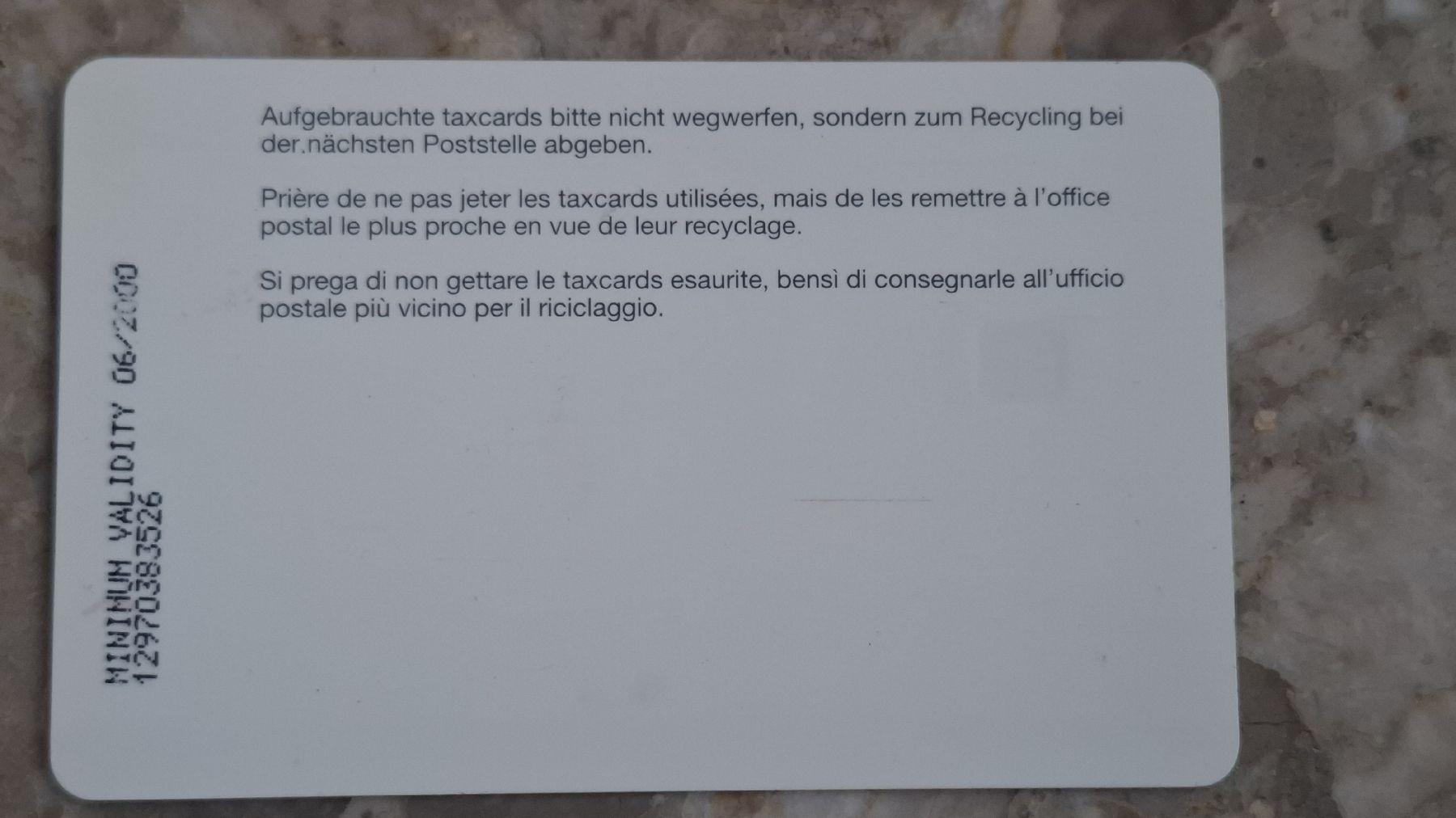Swisscom Schede telefoniche: taxcard Knorr – Usato da Lengnau BE venduto da jonny12787 1