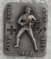 Militär Abzeichen OSST Biel-Bienne 1952 Huguenin Selten!