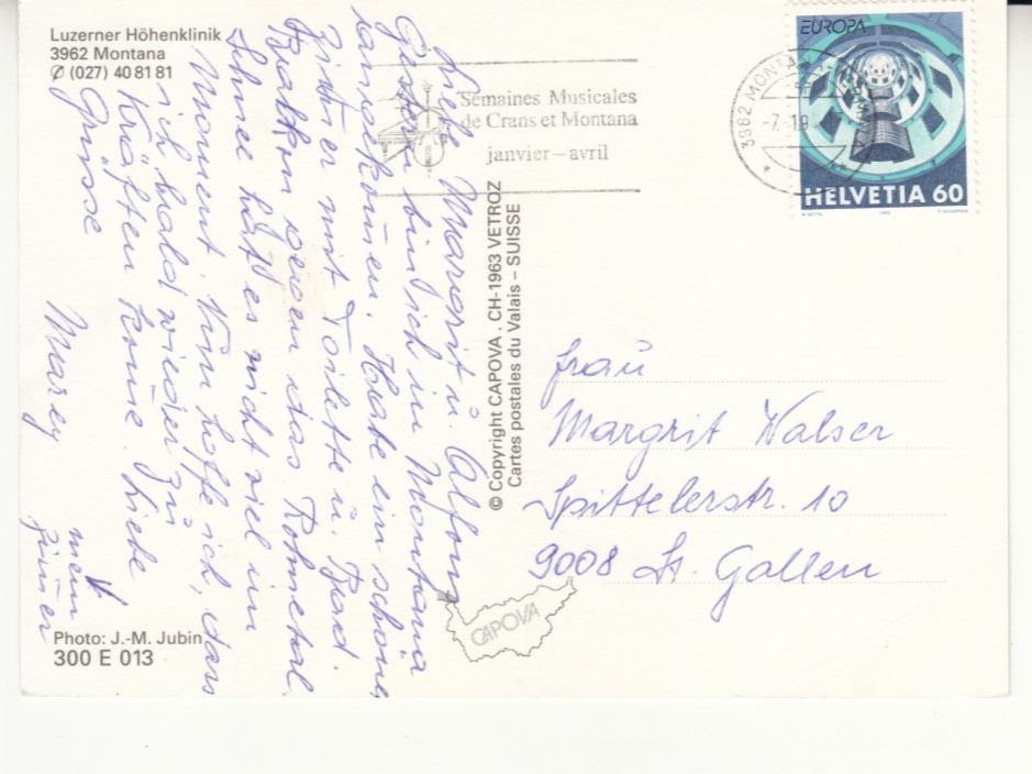 Ansichtskarten: Montana 1994 – Gebraucht aus Bürglen TG von StampGraf 1