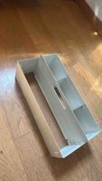 Aufbewahrungsbox Metall weiss mit Griff gebraucht