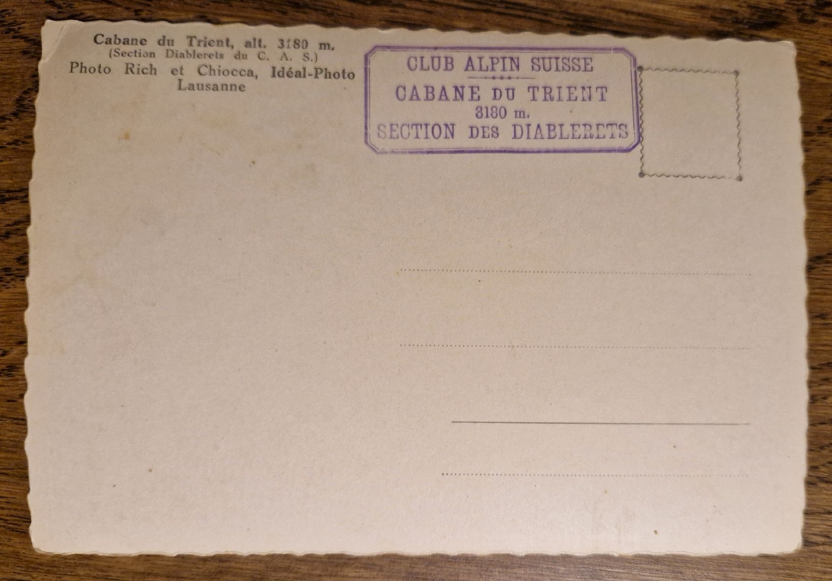 Cartoline postali: Cabane du Trient, Hüttenstempel – Usato da Ebikon venduto da Donar50 1