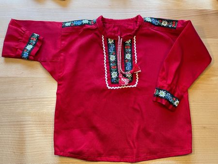 Langarm Hirtenhemd (Chüti) Handarbeit ca. Grösse 116