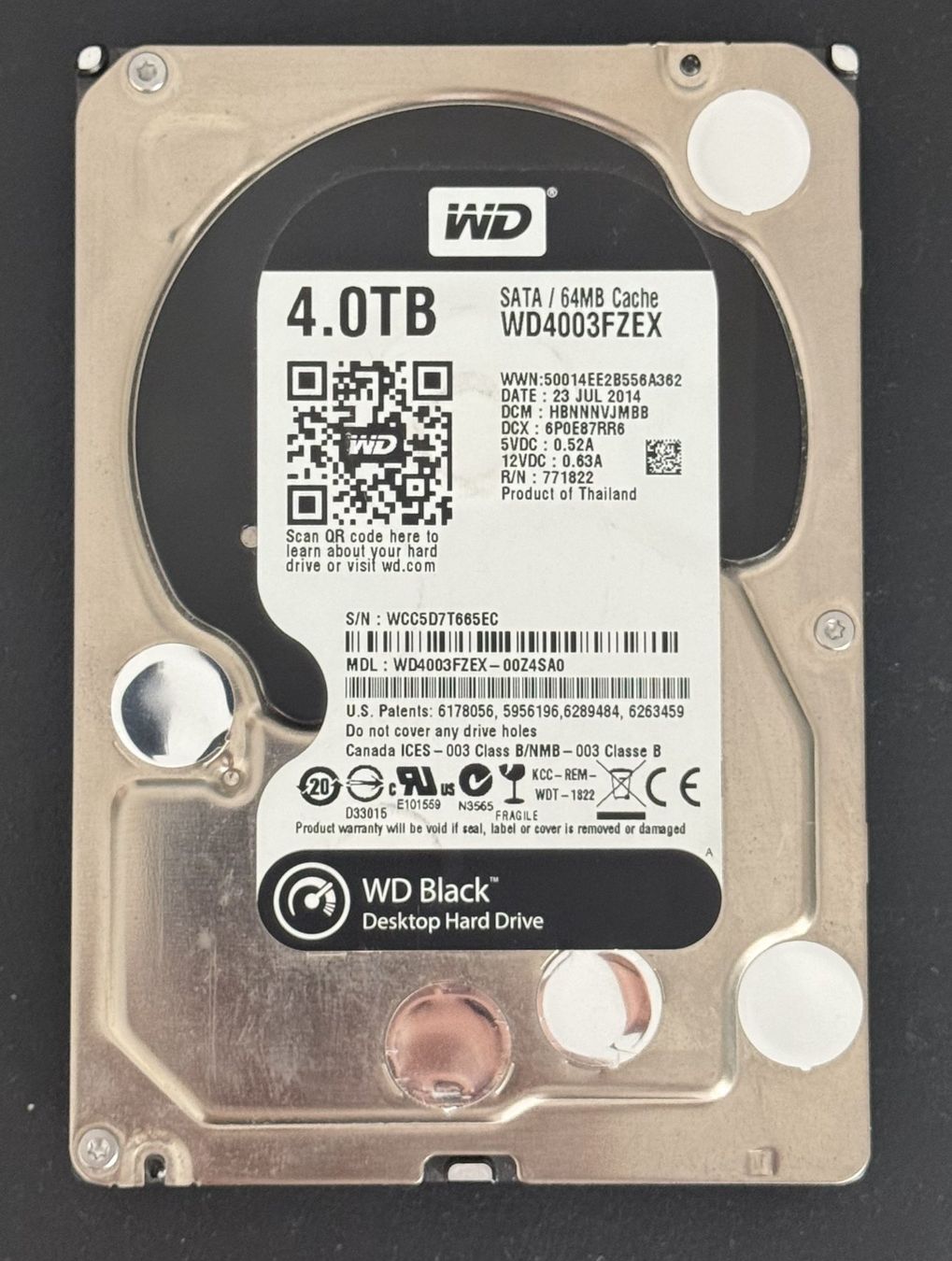 Western Digital Dischi rigidi: WD Black 4.0 TB SATA Festplatte – Usato da Meilen venduto da speedliq