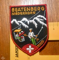 VINTAGE Badge BEATENBERG NIEDERHORN nos ST. GALLER STICKEREI