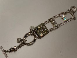 Bracelet Temple Street Paris argenté strass femme
