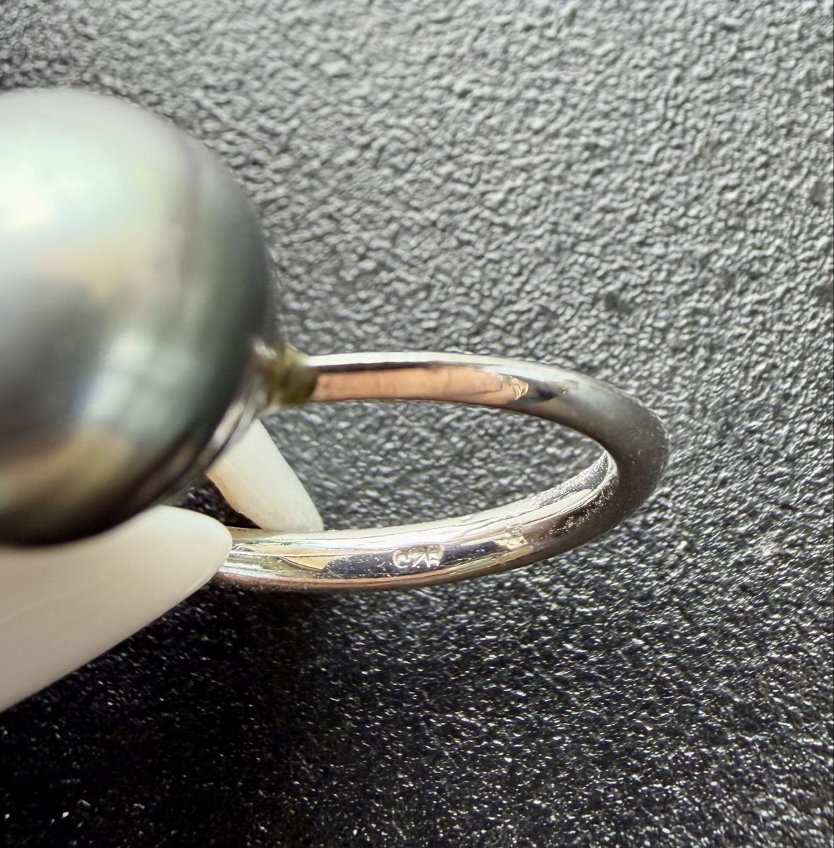 Anelli: Ring-Duo Süsswasserperle grau, Silber – Usato da Biel/Bienne venduto da karin.fleischer 2
