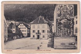 Altdorf. Telldenkmal und Rathaus.  1912