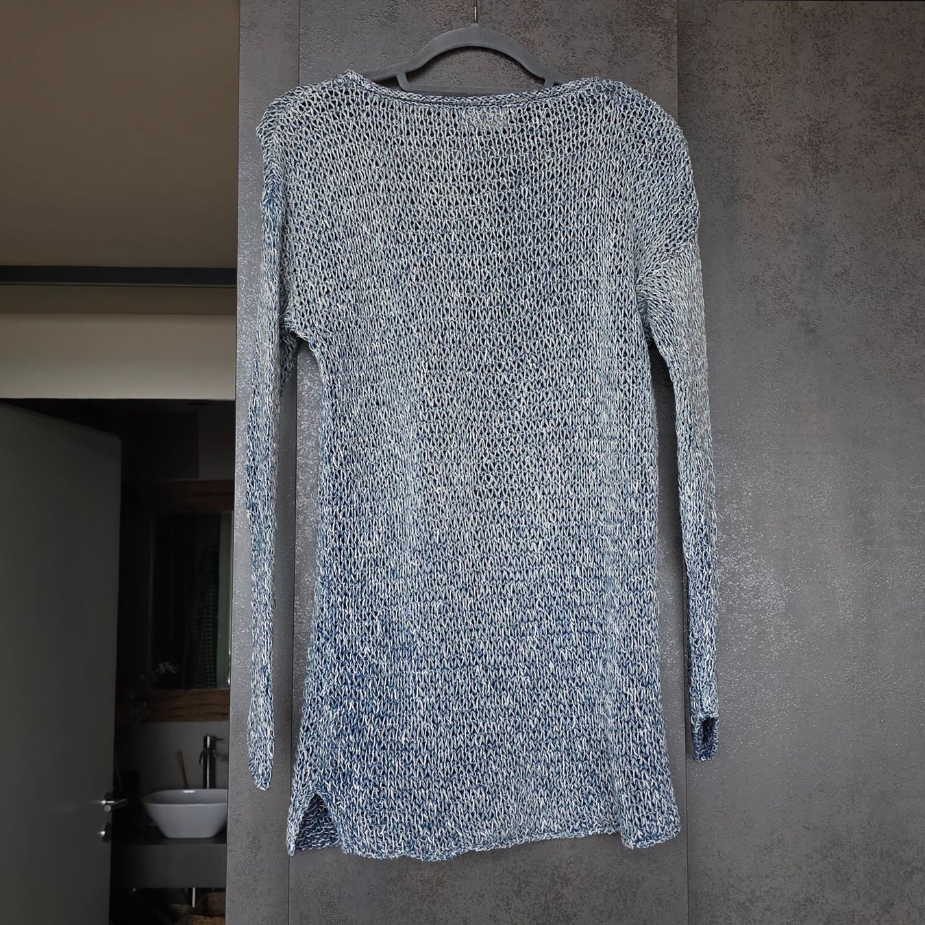 Maglioni & Felpe: 🐸 DENIM & CO LEINEN STRICKPULLOVER PULLOVER BLAU WEISS M – Usato da Môtier (Vully) venduto da Frogs 5