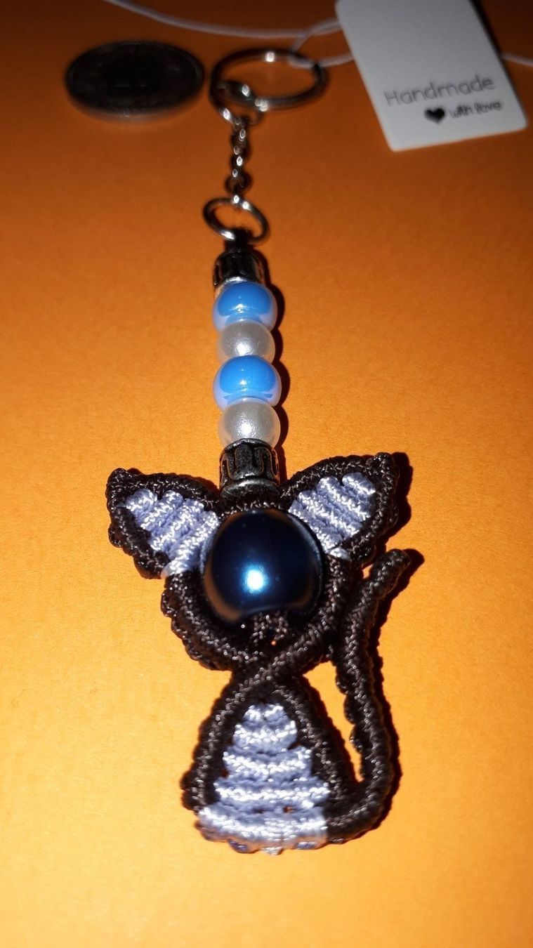 Schlüsselanhänger & - bänder: Makramee- Schlüsselanhänger - Katze – Neu (gemäss Beschreibung) aus Plagne von Reticulum01 3