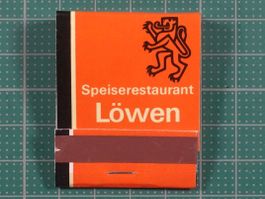 Oberägeri, Speiserestaurant Löwen, altes Zündholz Briefchen