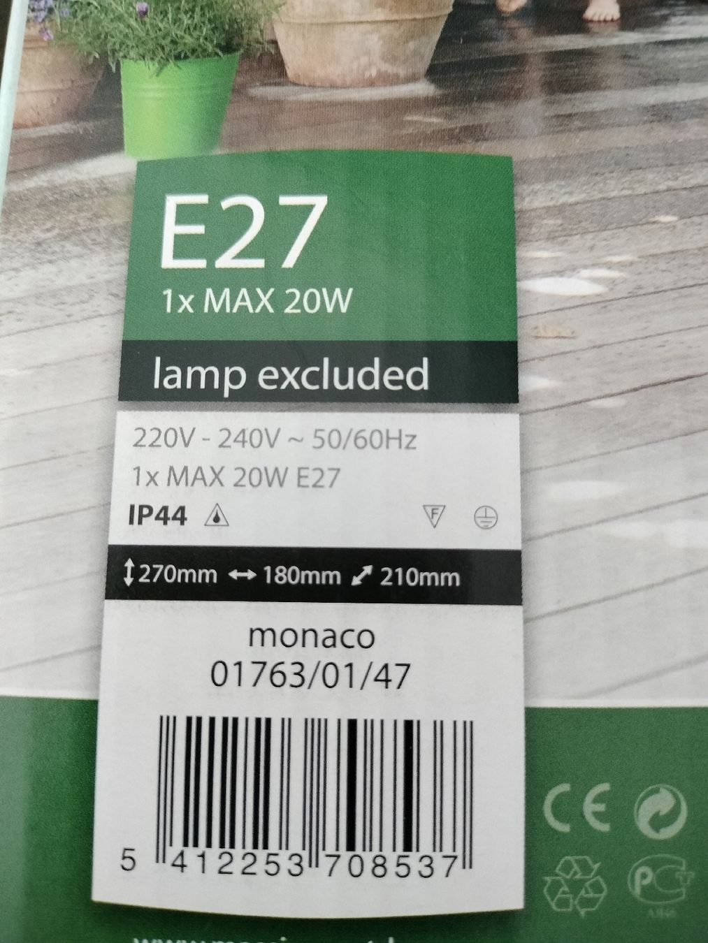 Lampen: Massive Monaco Aussenleuchte Edelstahl  270mm – Neu und originalverpackt aus Kefikon TG von Wmitch 2