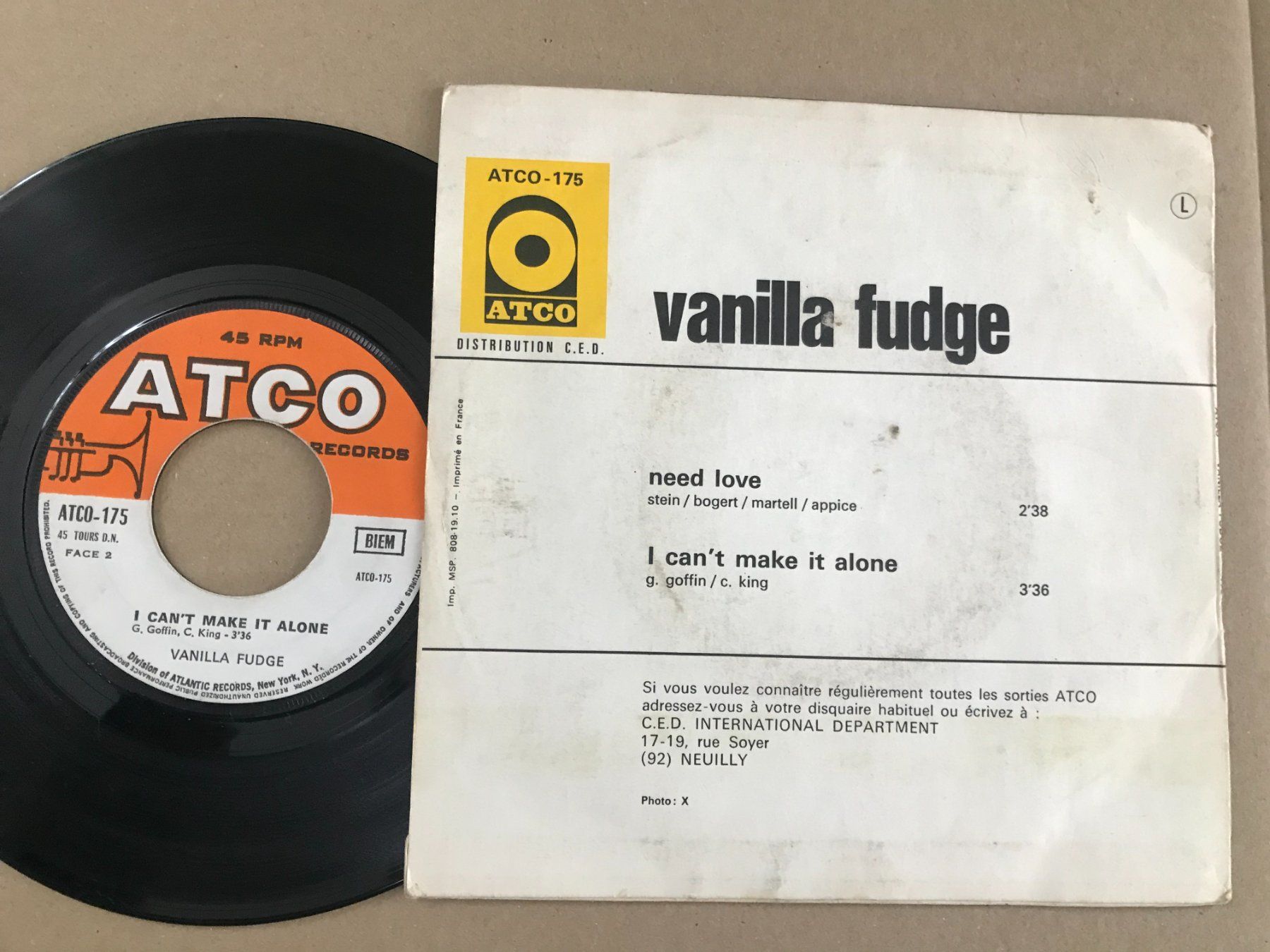 Dischi in vinile: VANILLA FUDGE -  Need Love - 7" – Usato da Buchs AG venduto da Archie 1